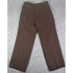 Mens 90s Vintage Levis Action Slacks Brown Straight Leg Dress Pants - Size 32x28
